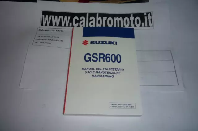 Suzuki GSR600 Manuale del proprietario - Uso e manutenzione cod. 99011-44G52-SDE