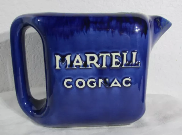 Martell Cognac Pitcher Jug 80 Proof St Clement Pottery France Vtg Bar Display