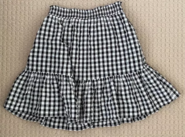 Girls Size M (10-12) DECJUBA KIDS Gingham Skirt - *EX COND* Black and White