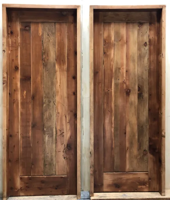 2~Rustic reclaimed solid old growth lumber Doug Fir wine room door pre hung