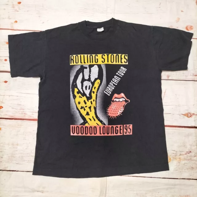 Vintage 90s Rolling Stones 94/95 Voodoo Lounge World Tour Band Merch Shirt - XL