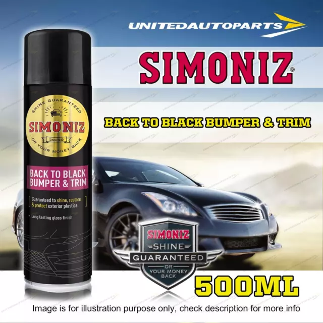 Simoniz Back to Black Bumper and Trim Shine 500ML for use on exterior plastics