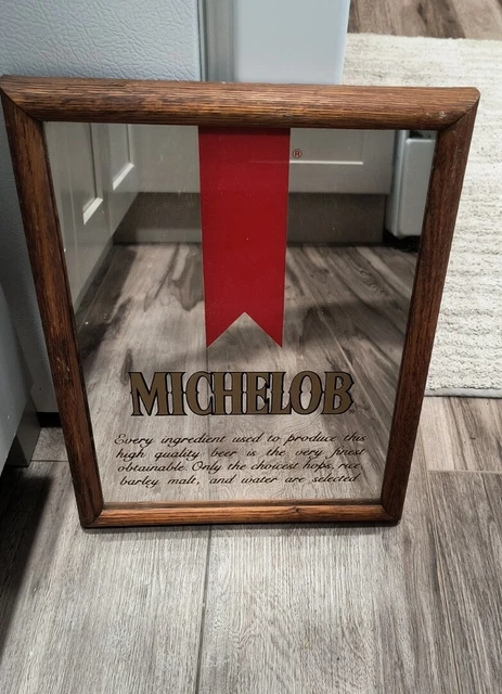 Vintage Michelob Beer Glass Mirror Sanford Art Anheuser Busch Bar Brewery Keg