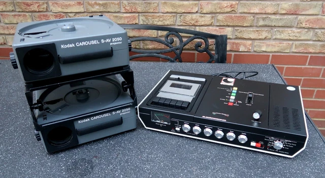 Kodak S-AV 2050 Carousel Projectors X2, Electrosonic Gemini ES461 plus 9 Lenses'