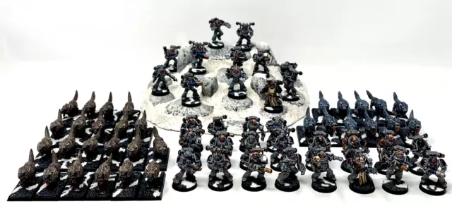 Games Workshop Warhammer 40K: Space Marines - Space Wolves Army CUSTOM PAINTED Games Workshop Warhammer 40K: Space Marines - Space Wolves Army CUSTOM PAINTED