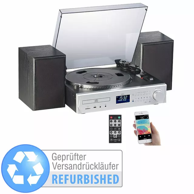 auvisio Plattenspieler/Digitalisierer, DAB+, CD, Bluetooth, Versandrückläufer