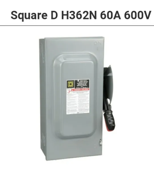 Square D H362N 60amp Heavy Duty Safety Switch 600V, Nema 1, New Sealed