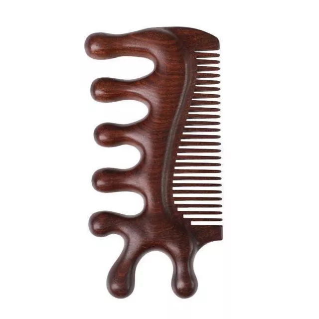 3 in 1 Wide Teeth Hair Comb Wooden Massage Comb Wood Comb Scalp Massage Tool-EL