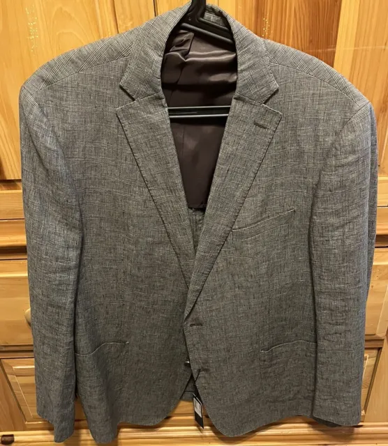 NWT Men's ELIE TAHARI 100% Linen Sport Coat/Jacket/Blazer: Size 46L ($498)