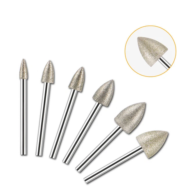 Conical Diamond grinding abrasive sanding arbor drill carving polish chamfer