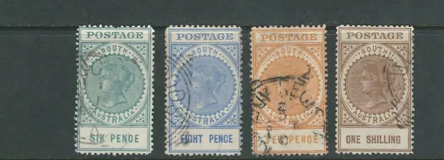 Du Sud Australie 1904-08 Qv Long Timbres (Scott 137 138 139a 140) F D'Occasion