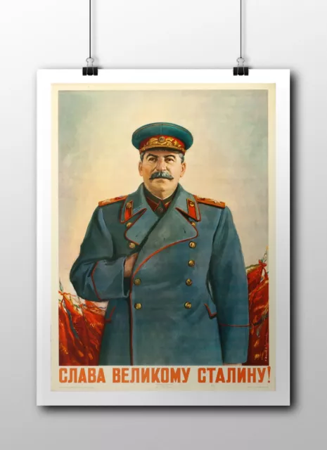 Soviet Russian Propaganda Poster Print GLORY TO GREAT STALIN! 18x24" #ON03