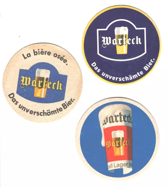 3 sous bocks anciens brasserie WARTECK  bierdeckel/beermat/bierviltje/coaster