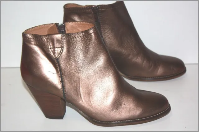 ANDRE Bottines Boots Cuir Bronze Doublées Cuir T 41 TBE