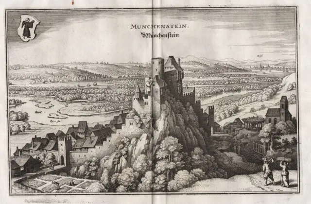Münchenstein Bz Artesheim Svizzera Incisione Merian 1650
