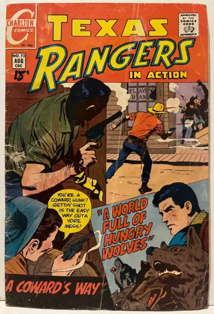 Texas Rangers in Action #73 Comic 1969 - Charlton Comics - Western Cowboys