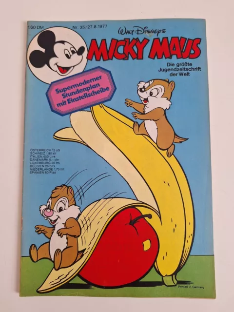 Micky Maus 35 / 1977 - mit festem Stundenplan Mitte