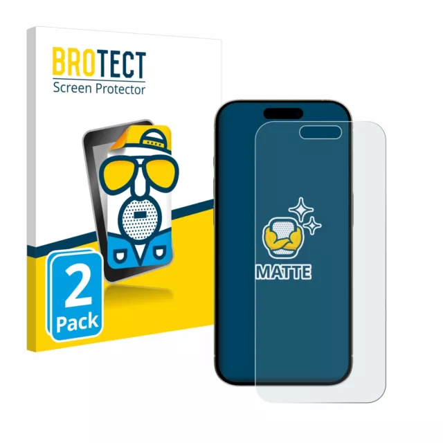 2x Antiriflesso Pellicola Protettiva Opaca per Apple iPhone 15 Pro Protezione