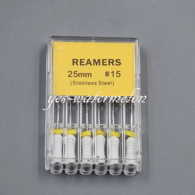 1 Pack Dental Stainless Steel Endo Reamers Files Root Canal 25mm 15# Hand Use