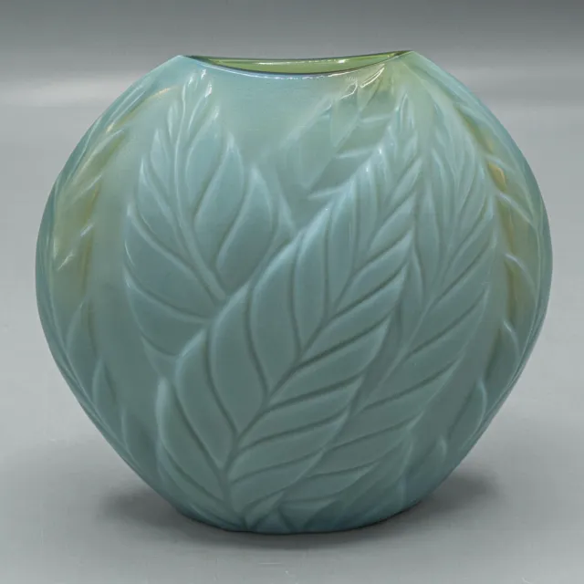 Lalique France Filicaria Crystal Vase Opalescent Green 4 1/2"- FREE USA SHIPPING