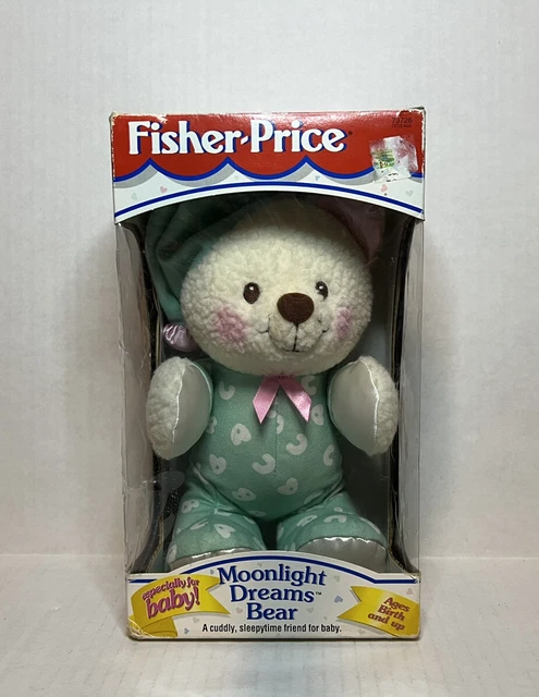 Fisher Price Vintage 1997 MOONLIGHT DREAMS TEDDY BEAR Stuffed Animal Plush CIB