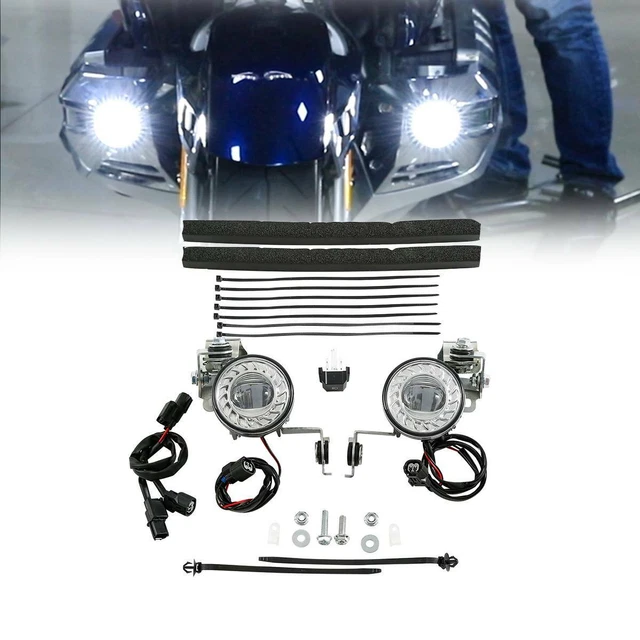 Clear Lens LED Foglight Kit Cool White Fit For Honda Goldwing GL1800 2018-2023