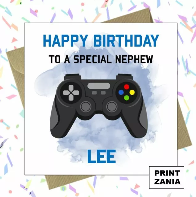 Personalised Gaming Boys Birthday Card Son Grandson Brother Gamer Teenage BT