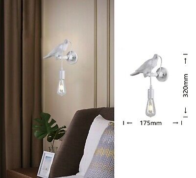 Applique da parete uccellino led E27 design moderno bianco lampada decorativa