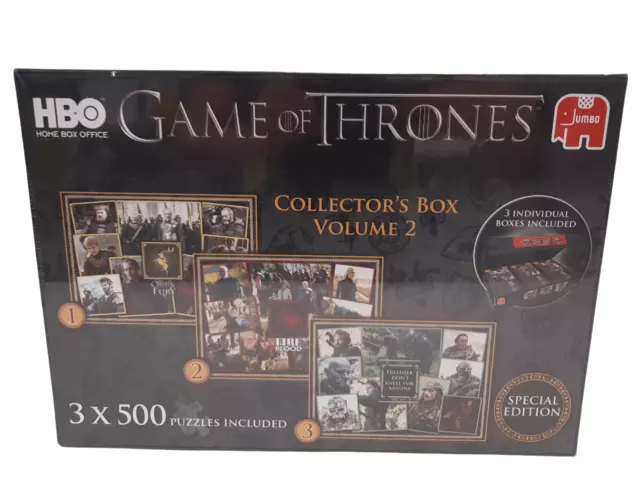Game of Thrones, Collector's Box Volume 2, 3 x 500 Puzzle, Special Edition - New