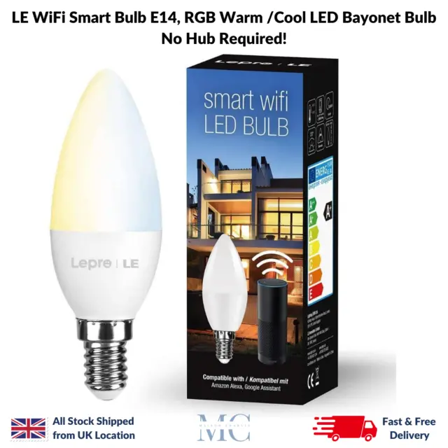 WiFi Smart Birb E14 warm/weiß LED Bajonett, Alexa & Google: kein Hub erforderlich