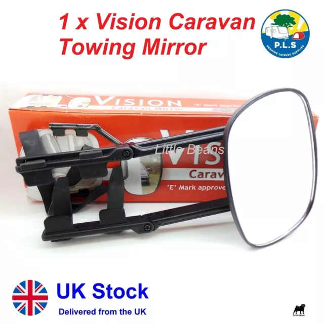 Caravan Towing Mirrors Car Door Wing Mirror Extensions Easy Fit 4x4 Vision