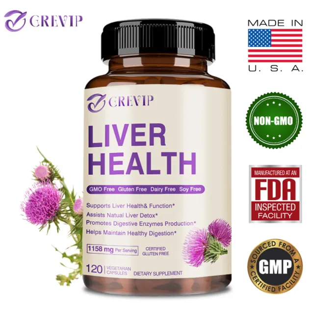 Liver Health - Milk Thistle, Dandelion Root - Cleanse, Detox and Repair Formula