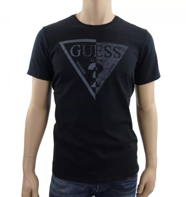 T-shirt Guess Manches Courtes Homme - Noir, Tailles XS à XL, Neuf Avec étiquettes