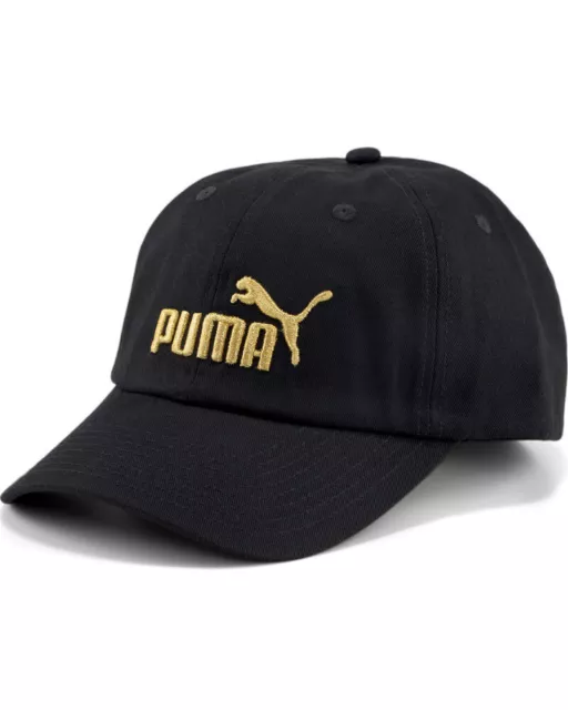 Puma Cappello Berretto Hat tg Nero oro Unisex Cotone baseball Essentials