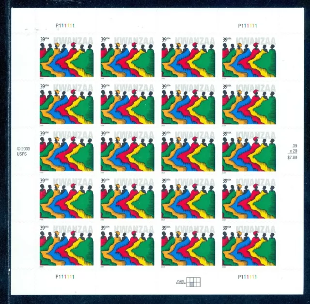 US 4119 Kwanzaa 2006, Complete Sheet/20, Mint NH  5320