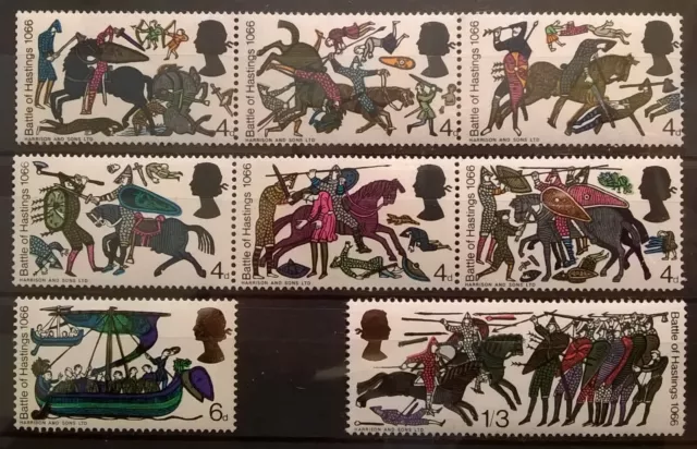 GB Stamps 1966 SG705-712. Battle of Hastings. Non Phosphor Unmounted Mint