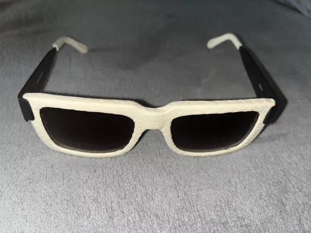 LINDA FARROW Luxe Snakeskin Black & Ivory Trim Sunglasses, Cat 02, LFL/101/7