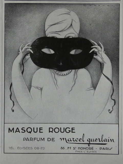 Publicité De Presse 1926 Masque Rouge Parfum De Marcel Guerlain - Lorenz