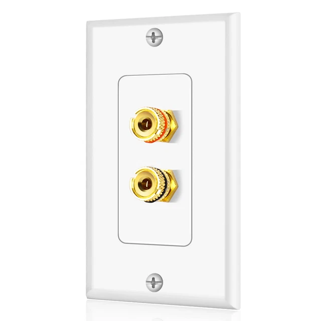 Home Theater Speaker Wall Plate Outlet 1 Speaker Panel Banana Binding Post Plug
