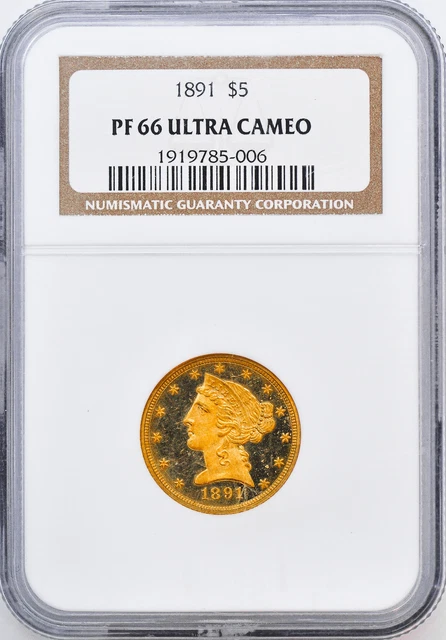 1891 Liberty $5 Ngc Pr 66 Dcam