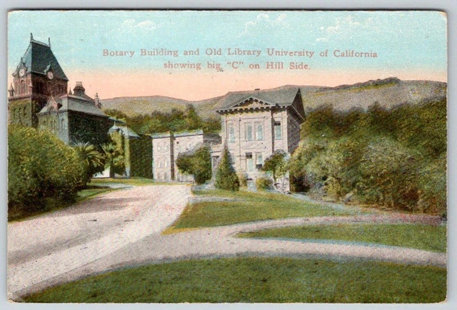 1918 University Of California Botany Building Old Library Big C On Hillside