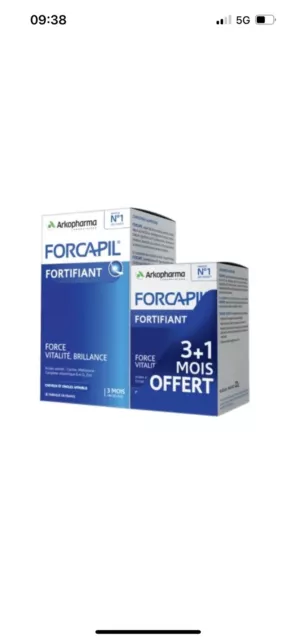 ARKOPHARMA Fortifiant CHEVEUX ET ONGLES FORCAPIL 240 gélules 4 Mois EXP:2026