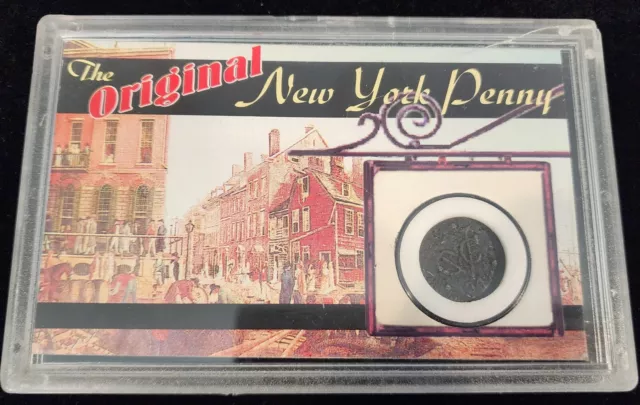 THE ORIGINAL NEW YORK PENNY- 1790 DUIT  in ACRYLIC CASE