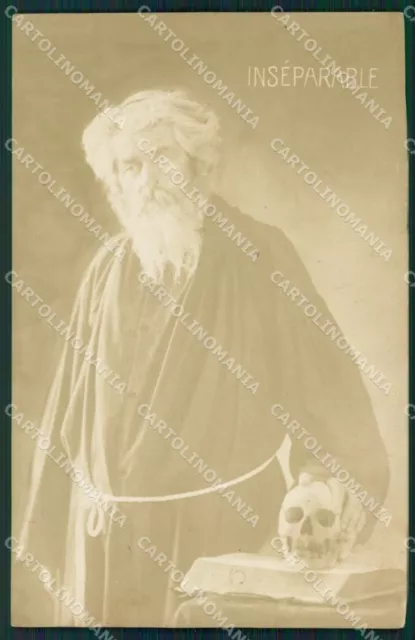 Vanitas Scheletro Skeleton Teschio Foto cartolina postcard QT5051