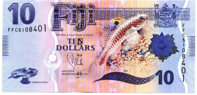 FIJI $10 Dollars ND 2013 P116a UNC Banknote