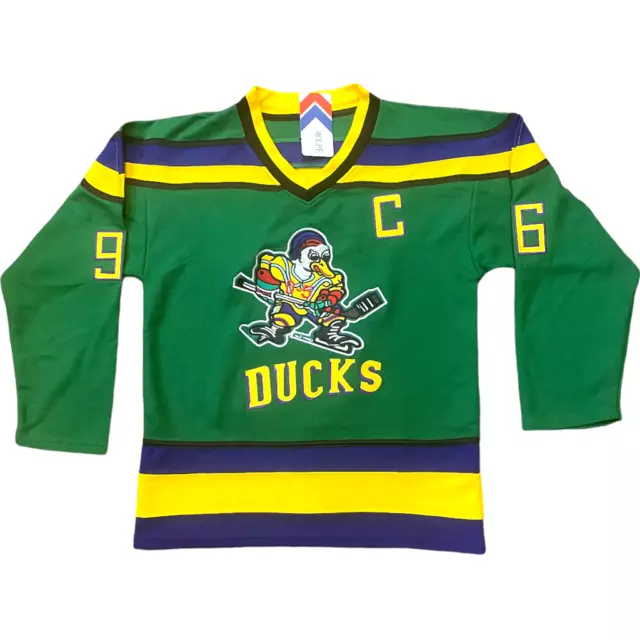 BuyMovieJerseys Authentic Mighty Ducks Movie Hockey Jersey | Shop Now #96 Charlie Conway M