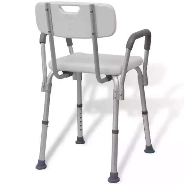 Silla de ducha aluminio blanco vidaXL 3