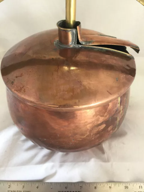 Vintage Antique Heavy Brass Copper By Her Majesty's Royal Letters Pot Crank Bowl 2