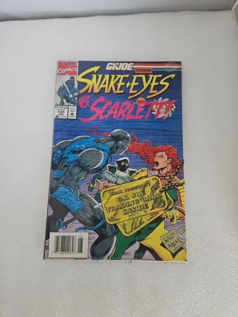G.I. Joe #137 With Card  - Starring Snake Eyes Vs. Scarlett! 1993 POLYBAG