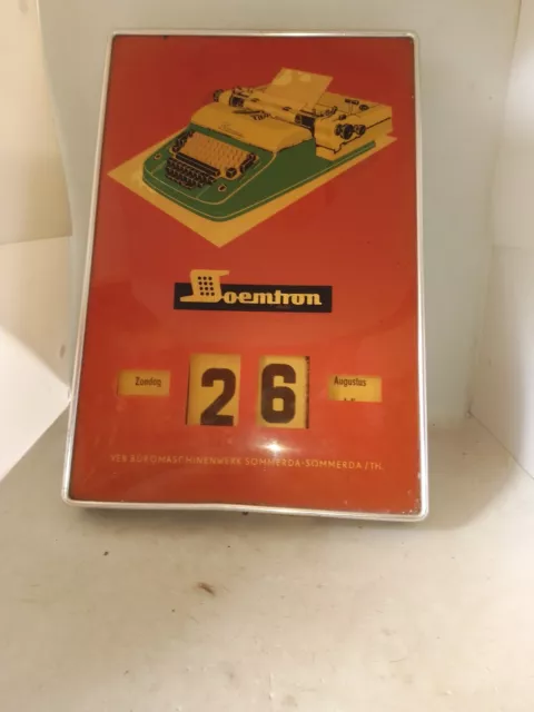 Ancienne Publicite Avec Calendrier De Marque Soemtron Machine A Ecrire